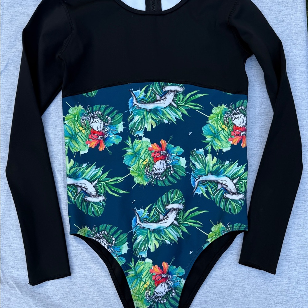 Akela Surf LineUp Long Sleeve Surf Suit - Tropical Combo Large